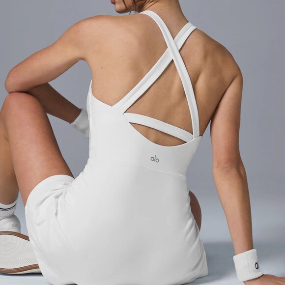 ALO Alosoft Backspin Dress White Size S - Picture 3 of 6